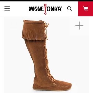 Front lace Minnetonka boots